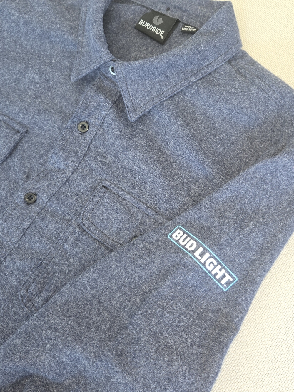 BUD LIGHT Promo Shirt * LARGE Button Down * Beer